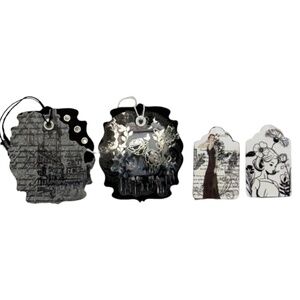 Handmade, Unique Gift Tags, Set of 4, All Occasion, Black, White, Silver